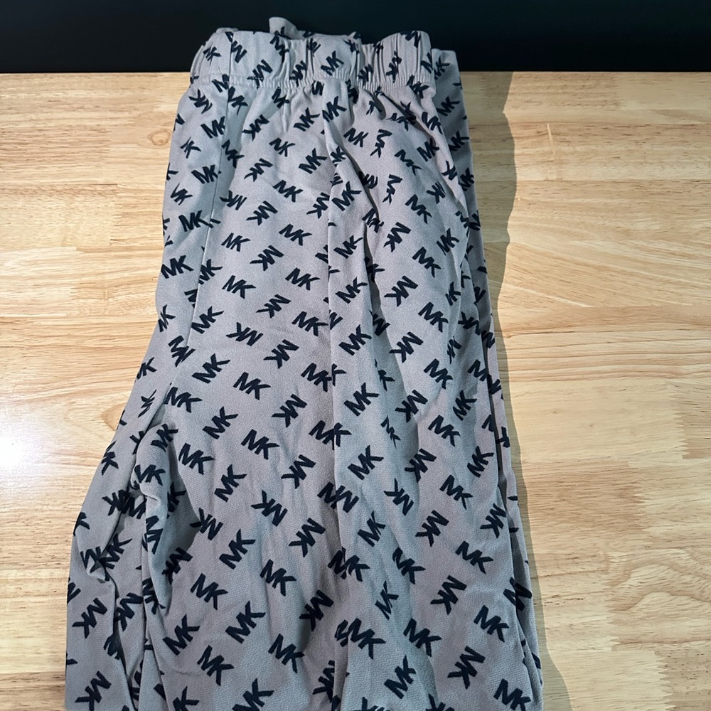 Michael Kors Black and Gray Patterned Maxi Pants